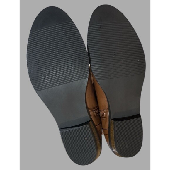 Madden Girl Boots Size 8 Cognac Brown Elsie Riding Style Knee High Buckle Strap - Picture 7 of 9